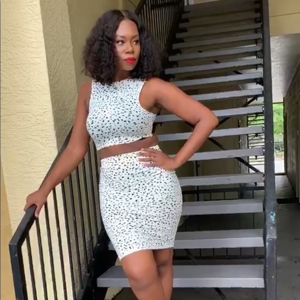 White and Black Mona Two Piece Set